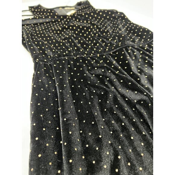 MICHAEL Michael Kors Velvet Jumpsuit Black & Gold polka dots NWT w/Defect - Picture 3 of 12